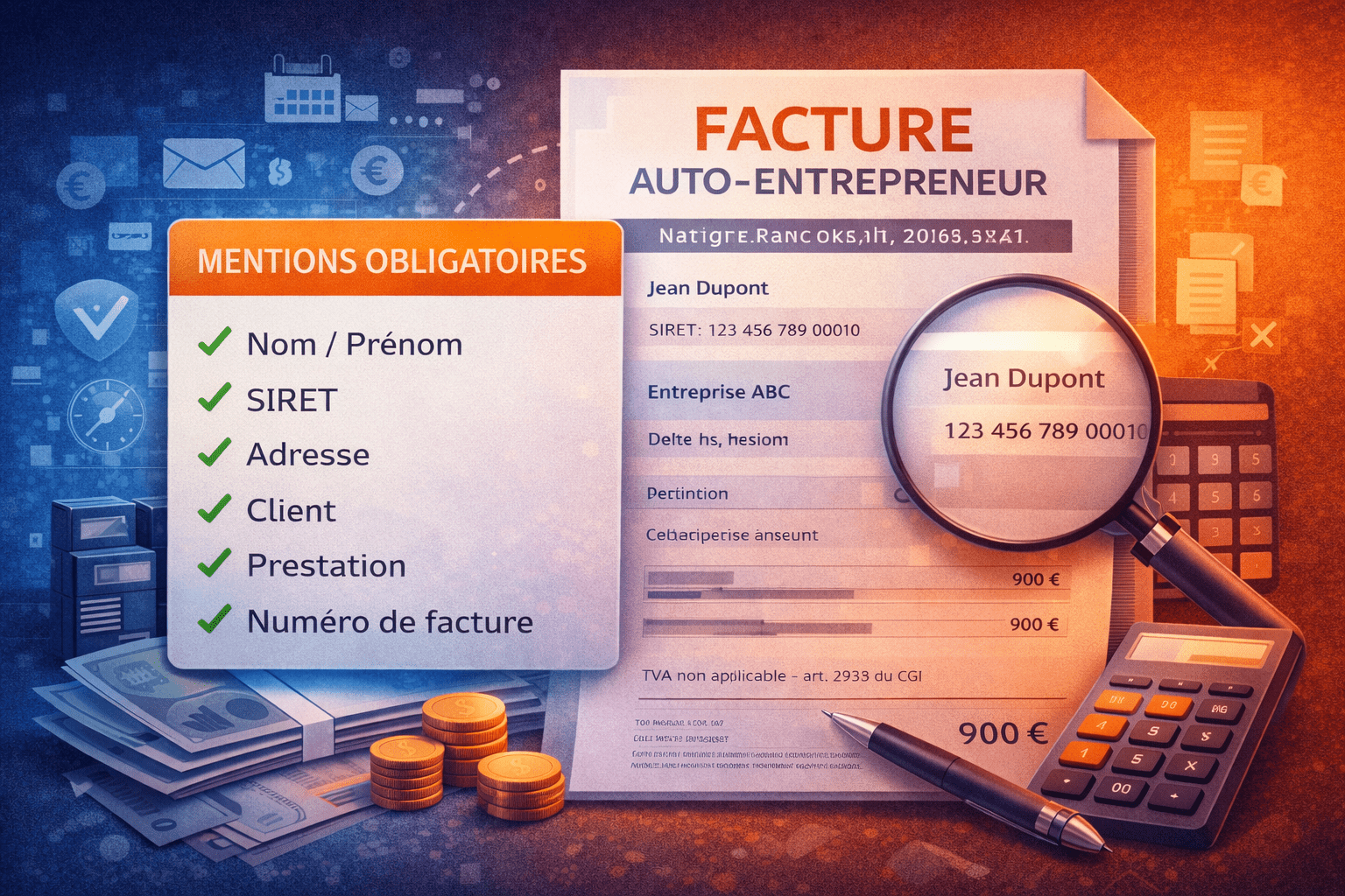 mentions facture auto entrepreneur